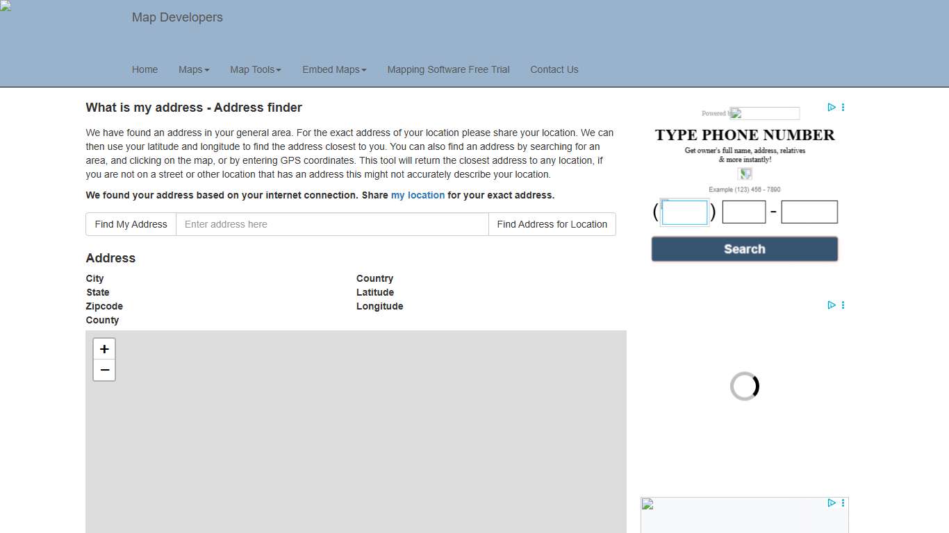 What is my address - Find the address at my location